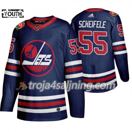 Winnipeg Jets tröja Mark Scheifele 55 Adidas 2019 Heritage Classic Navy Authentic - NHL Tröjor Barn